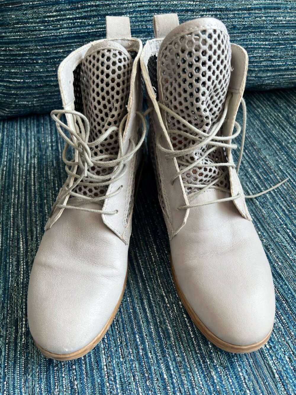 Mjus perforated leather laceup ankle boots size 39